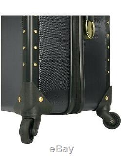 Vince Camuto 3 Piece Hardside Spinner Luggage Suitcase Set Black with Gold Hardwar