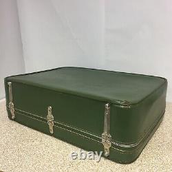 Vintage 60s Amelia Earhart Set 2 Suitcases Avocado Green Luggage