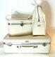Vintage Amelia Earhart Beige 3 Piece Luggage Suitcases Set Bag With Keys
