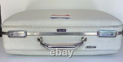 Vintage American Tourister 3 Piece Luggage Set Tiara 1960s With Keys White