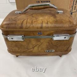 Vintage American Tourister 4 Piece Travel SET Hard & Soft Palomino Brown New Box