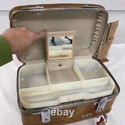 Vintage American Tourister 4 Piece Travel SET Hard & Soft Palomino Brown New Box