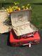 Vintage American Tourister Red Travel Luggage Set 2 Piece Mid Century Modern