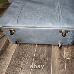 Vintage Blue American Tourister Luggage Set Soft 4 Pieces Garment Bag Nesting