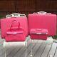 Vintage Bright Pink Samsonite Luggage Suitcase Set 4 Pc. Train Case Travel Tote