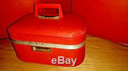 Vintage COMPLETE SET Luggage Hardcase ORANGE Suitcase Set of 4 Retro Traveler