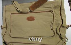 Vintage Eddie Bauer Ford Khaki Canvas Shoulder Garment/duffle Bag & Key Ring Set