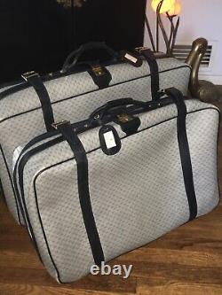 Vintage GUCCi GG Monogram Luggage Bag SUITCASE Set W Lock / Keys