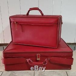 Vintage Hartmann Deep Red Luggage 2 Pieces with KEYS Beautiful Clean Set