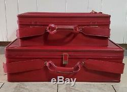 Vintage Hartmann Deep Red Luggage 2 Pieces with KEYS Beautiful Clean Set
