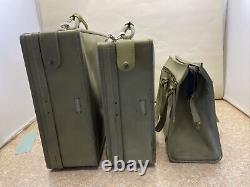 Vintage Hartmann Olive Belting Leather Weekender Tote & 24 & 21 Suitcases Set