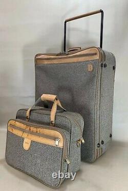 Vintage Hartmann Tweed Luggage Set 15 Tote & 27 Upright Wheeled Suitcase