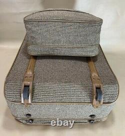 Vintage Hartmann Tweed Luggage Set 15 Tote & 27 Upright Wheeled Suitcase