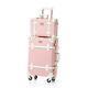 Vintage Luggage Set, 2 Piece Women Carry On Trolley 20in + 12in Embossed Pink