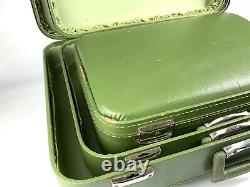 Vintage Nesting Luggage Set of 3 Avocado Green Vacationer 1960s