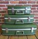 Vintage Nesting Luggage Suitcase Set Of 3 Avocado Green Excellent Fingerhut
