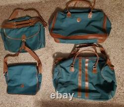 Vintage Ralph Lauren Green Canvas Luggage Set Bags