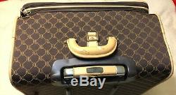 Vintage Ralph Lauren Monogram Suitcase 3pc Brown Luggage Set Rolling