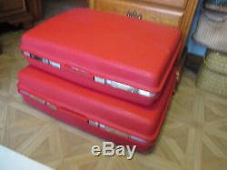 Vintage Rare Samsonite Saturn Red Suitcase Luggage 2 pc Set Hard Case