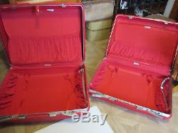 Vintage Rare Samsonite Saturn Red Suitcase Luggage 2 pc Set Hard Case