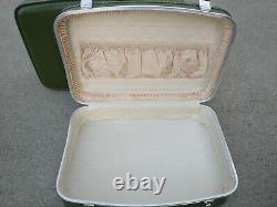 Vintage Samsonite 4 pc. Nesting Luggage Set, Green Hard Shell with Keys