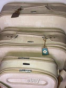 Vintage Samsonite Silhouette Suitcase Luggage Set of 3 Ivory Beige Carry-On Tan