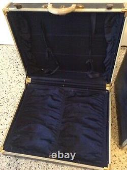 Vintage Samsonite Suitcase Blue Marble Mid Century Modern Large Matching Set 2