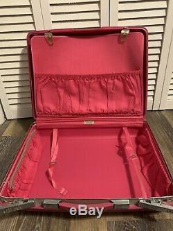 Vintage Set of 3 Samsonite Saturn Barbie Hot Pink Hard Luggage Suitcases With Key