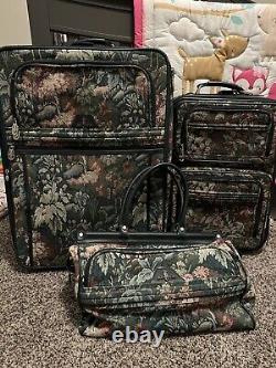 Vintage Tapestry Luggage Bag Floral Atlantic Set