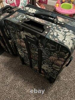 Vintage Tapestry Luggage Bag Floral Atlantic Set
