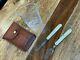 Vintage Leather Cased Travel Campaign Set Knife Fork And Glass Circa 1920