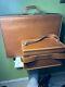 Vtg Hartmann Leather Suitcase Luggage Golden Brown Large Key Toiletry Set