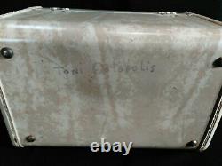 Vtg MidCentury Samsonite Cream/Ivory Marble Luggage Set. Train Case & Round Case