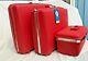 Vtg Samsonite Saturn Ii Luggage Set In Barberry Red With Keys + Original Boxes
