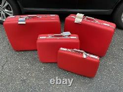 Vtg Set of 4 American Tourister SCARLETT Hardshell Suitcases with KEYS! ALL NEW