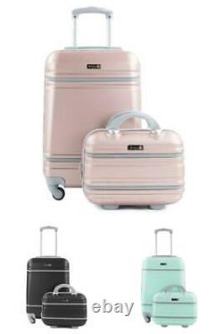 Weekender Luggage Set, 2-Piece Carry-On Suitcase & Cosmetic Case, 3 Colors