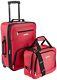 Wheeled Luggage Set 2 Piece Rolling Suitcase Tote Carry On Bag Travel Flight Lux