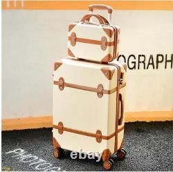 Women Retro Luggage 20222426 Trolley Bag Vintage Suitcase Set On Wheels