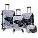 World Traveler 4-piece Hardside Upright Spinner Luggage Set Butterfly One Size