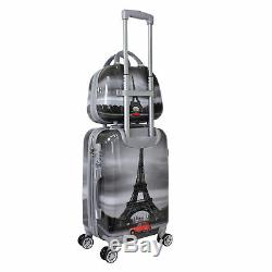 World Traveler Destination 2-Piece Carry-on Hardside Spinner Luggage Set Paris