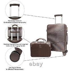 World Traveler Highways 2-Piece Hardside Carry-On Spinner Luggage Set Brown