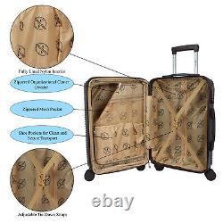 World Traveler Highways 2-Piece Hardside Carry-On Spinner Luggage Set Brown