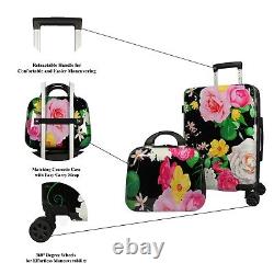 World Traveler Seasons 2-Piece Hardside Carry-On Spinner Luggage Set Peonies