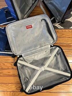 Wrangler 4 Piece Luggage and Packing Cubes Set Expandable Blue