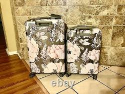 2- Pc Hardside Spinner Bagage Set D'impression Florale Avec Serrure Tsa