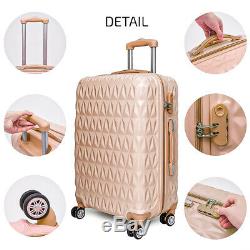 20/24/28 Petit Grand Valise Hard Shell Voyage Trolley Bagages À Main En Or Rose