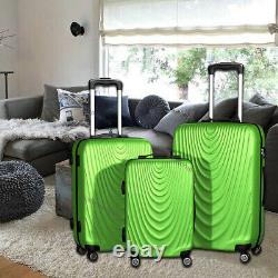 3 Piece Lightweight Suitcase Hardside Spinner Luggage Set 20'' 24'' 28'' Vert