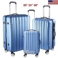 3pcs Luggage Set Sac Voyage Trolley Abs Spinner Valise Hard Shell 20 24 28