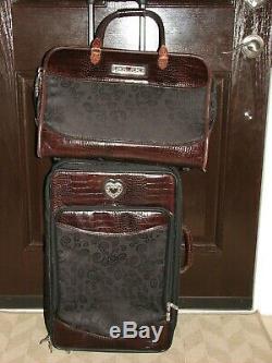 5 Pièce Brighton Noir / Brun Luggage Set Vgc