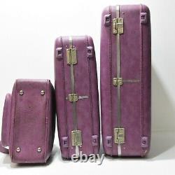 60s Vintage Purple American Tourister Coffret À Bagages 3 Pièces
